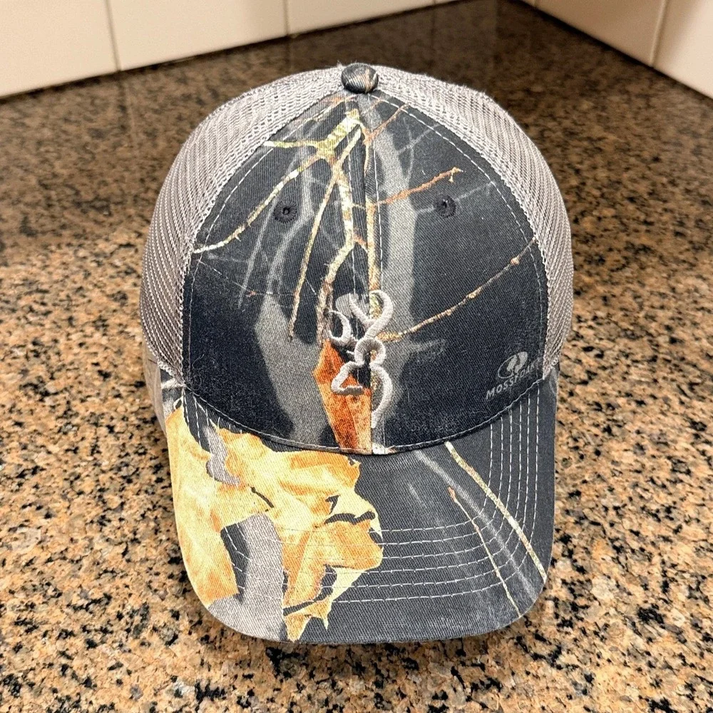 Browning Trucker Hat Adjustable RealTree Camo Mesh Snapback Cap